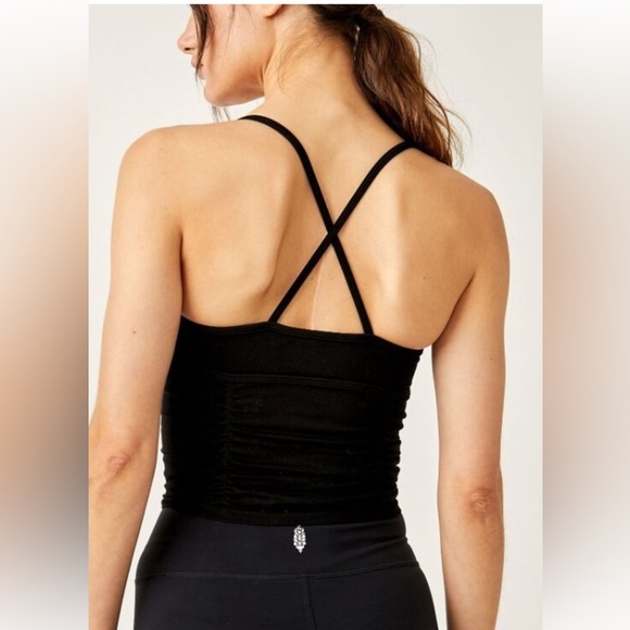 Free People Movement On The Rise Rouched Cami- Black Size XS/S NWT - Picture 4 of 7